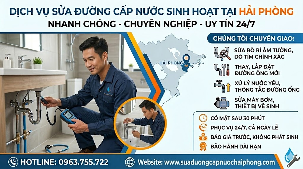 Dịch Vụ Sửa Đường Cấp Nước Sinh Hoạt Tại Hải Phòng – Nhanh Chóng, Hiệu Quả