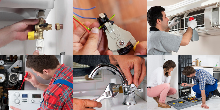 Kỹ thuật viên đang thực hiện sửa chữa tại khu vực phát hiện sự cố trên ống nước.